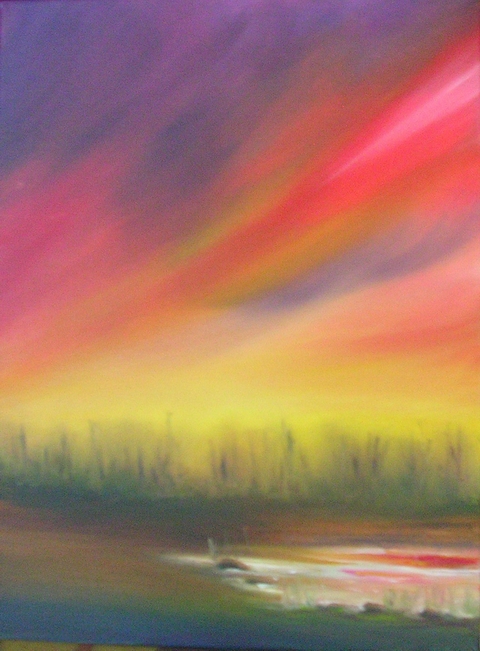 Sky Blaze  12" x 16" - Oil on canvas - Sold